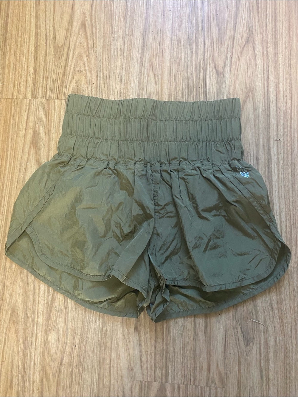Free People Smocked Waist Olive Athletic Shorts size XS